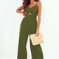 Smocked Spaghetti Strap Wide Leg Jumpsuit