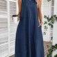 Full Size Pocketed Round Neck Sleeveless Dress