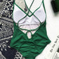 Crisscross Spaghetti Strap One-Piece Swimwear