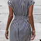 Tied Striped Cap Sleeve Mini Dress