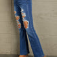 Baeful Distressed High Waist Flare Jeans