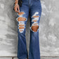 Baeful Distressed High Waist Flare Jeans