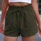 Tied High Waist Shorts with Pockets