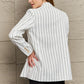 Striped Lapel Collar Long Sleeve Blazer