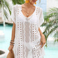 Openwork Plunge Dolman Sleeve Cover-Up Dress