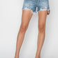 RISEN High Rise Frayed Hem Denim Shorts