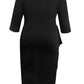 Plus Size Ruffle Trim Round Neck Long Sleeve Dress