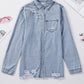 Distressed Snap Down Denim Jacket