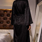 Leopard Tie Waist Satin Robe