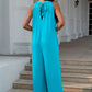 Double Take Full Size Tie Back Cutout Sleeveless Jumpsuit