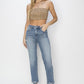 RISEN Full Size High Waist Distressed Cropped Jeans