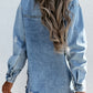 Distressed Snap Down Denim Jacket