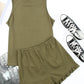 Round Neck Tank and Shorts Lounge Set