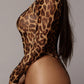 Scoop Neck Cheetah Mesh Bodysuit