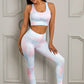 Printed Sports Bra and Leggings Set