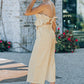 Ruffled Strapless Wide Leg Jumpsuit