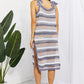 Striped Tie Shoulder Split Cover Up Dress