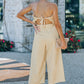 Ruffled Strapless Wide Leg Jumpsuit