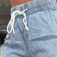 Drawstring High Waist Denim Shorts