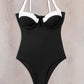 Tied Adjustable Strap One-Piece Swimwear