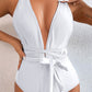 Tied Crisscross Wide Strap One-Piece Swimwear