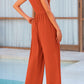 Mock Neck Sleeveless Wide Leg Jumpsuit