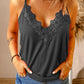 Full Size Lace Trim V-Neck Cami Top