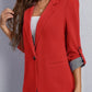 Lapel Collar Roll-Tab Sleeve Blazer