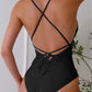 Crisscross Spaghetti Strap One-Piece Swimwear