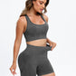 Scoop Neck Wide Strap Top and Shorts Active Set