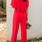 Off-Shoulder Wide Leg Jumpsuit