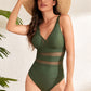 V-Neck Spaghetti Strap One-Piece Swimwear