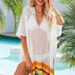 Rainbow Stripe Openwork Slit Cover-Up