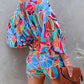 Tied Printed Kimono Sleeve Romper