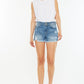 Kancan Full Size High Rise Raw Hem Denim Shorts