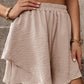 Layered Elastic Waist Shorts