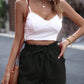 Tied High Waist Shorts with Pockets