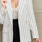 Striped Lapel Collar Long Sleeve Blazer