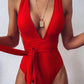 Tied Crisscross Wide Strap One-Piece Swimwear