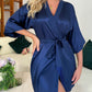 Fringe Detail Belted Half Sleeve Robe