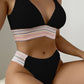 Contrast Textured High Cut Swim Set