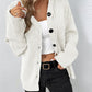 Drawstring Button Up Hooded Cardigan