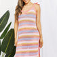 Striped Tie Shoulder Split Cover Up Dress