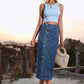 Button Down Denim Skirt