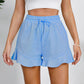 Full Size Drawstring Ruffle Hem Shorts