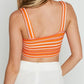 Striped Cropped Knit Cami