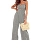 Smocked Spaghetti Strap Wide Leg Jumpsuit