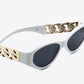 Chain Detail Temple Cat Eye Sunglasses