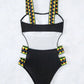 Cutout Wide Strap One-Piece Swimwear