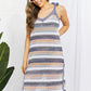 Striped Tie Shoulder Split Cover Up Dress